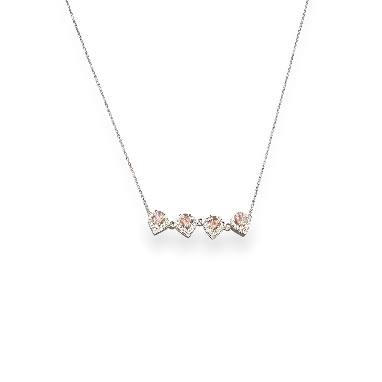 Magnetic Pavé Pears Clover Necklace