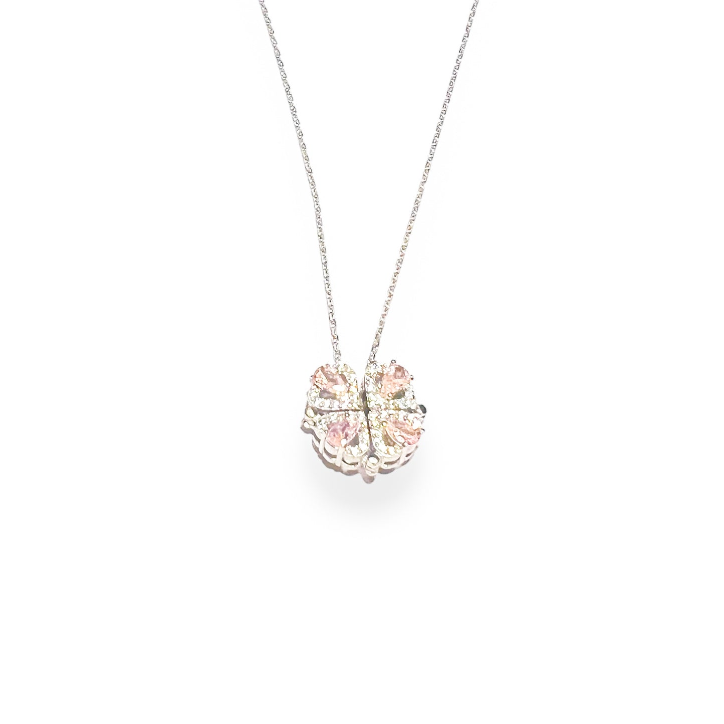 Magnetic Pavé Pears Clover Necklace