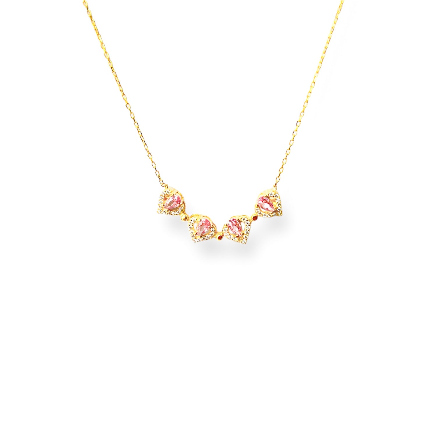 Magnetic Pavé Pears Clover Necklace