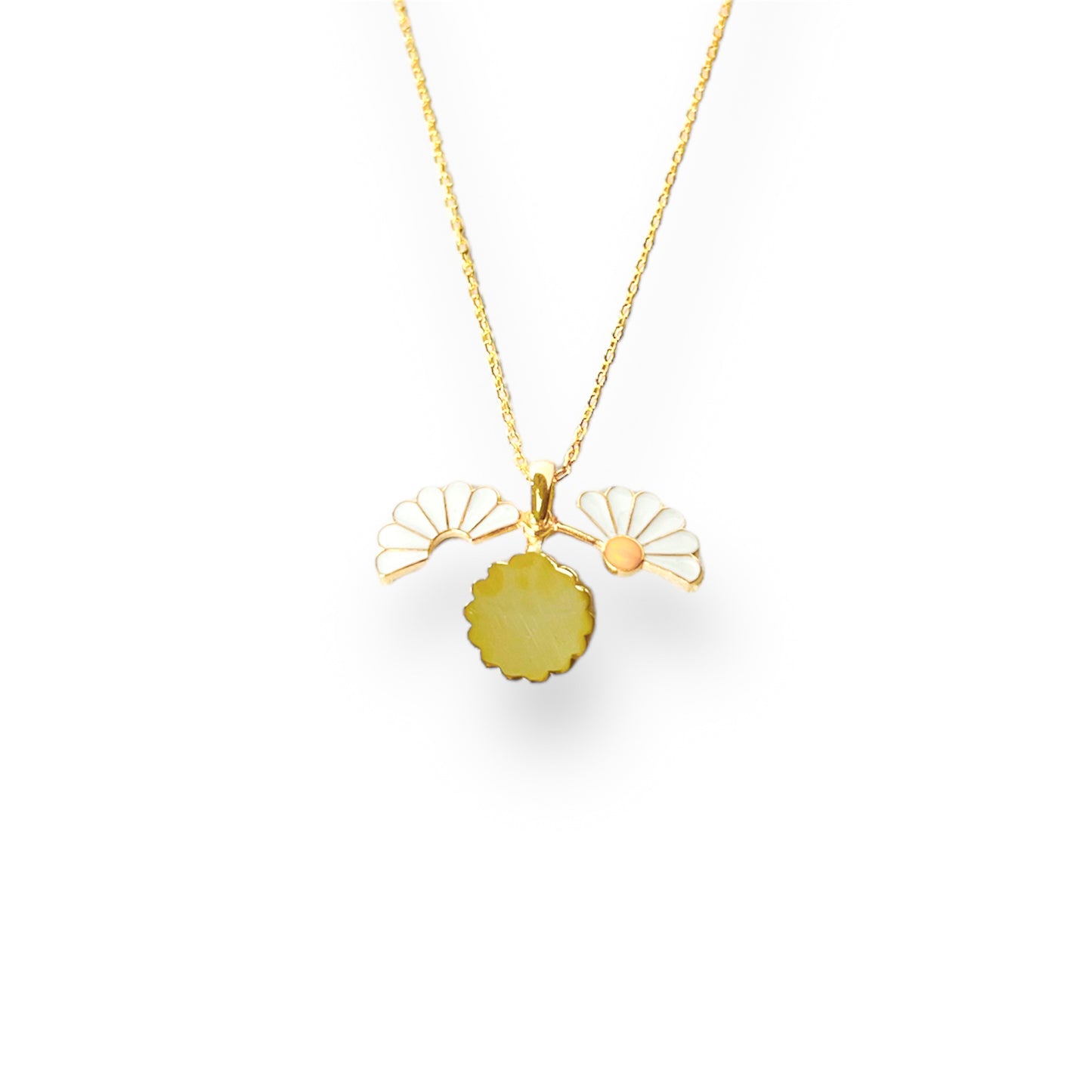 Engravable Enamel Sunflower Locket Necklace