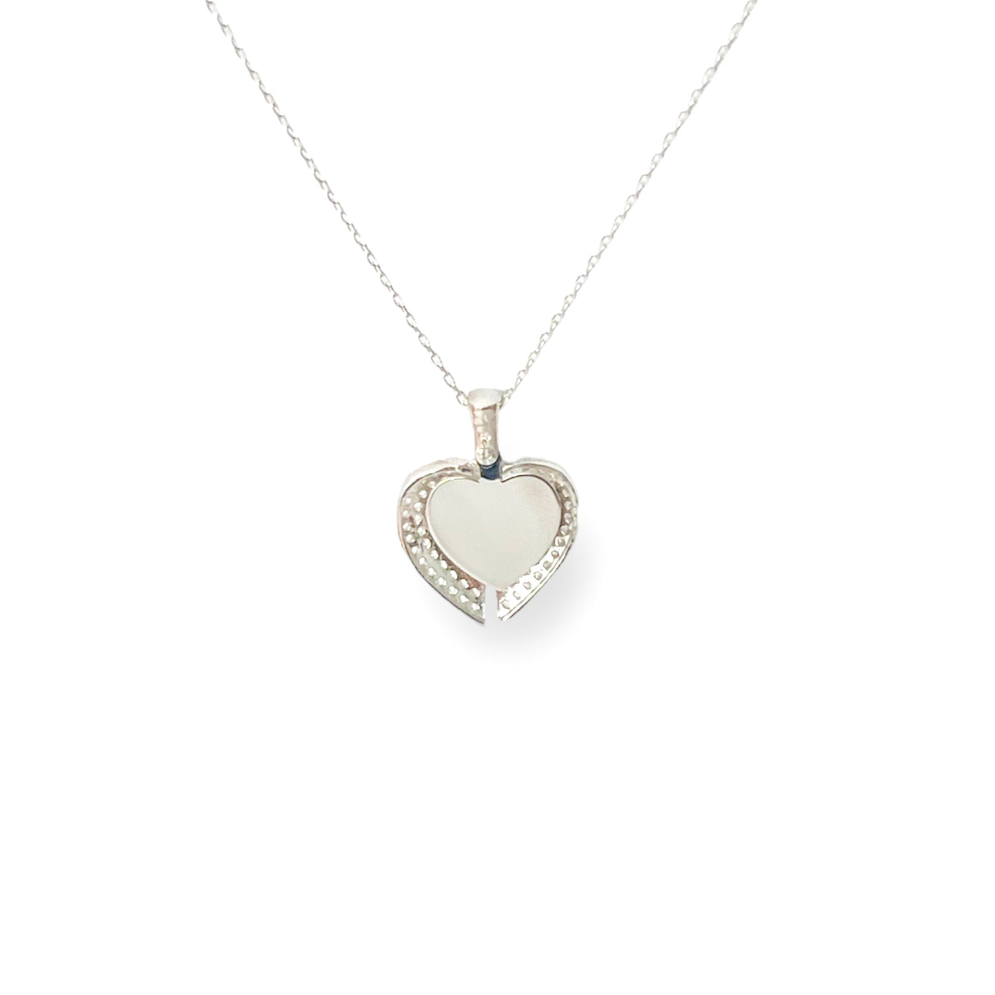 Engravable Pavé Heart with Crystal Locket Necklace