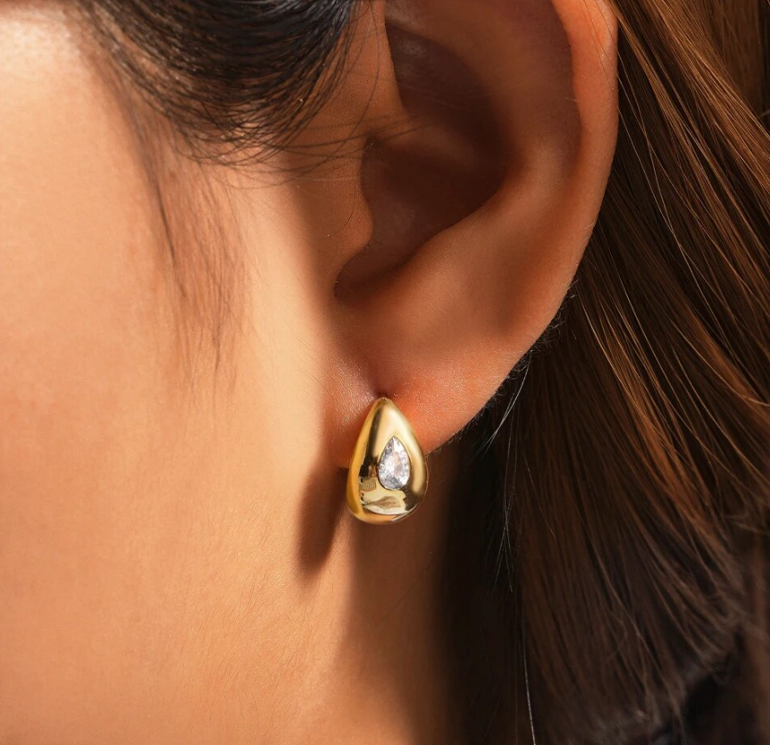 Mini Drop with Pear Crystal Earrings