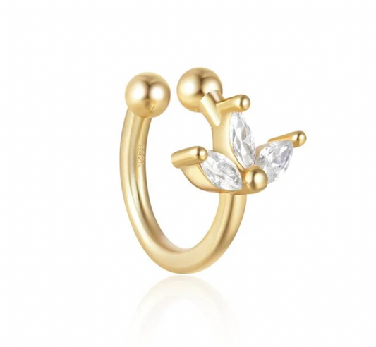 Triple Marquise Lotus EarCuff