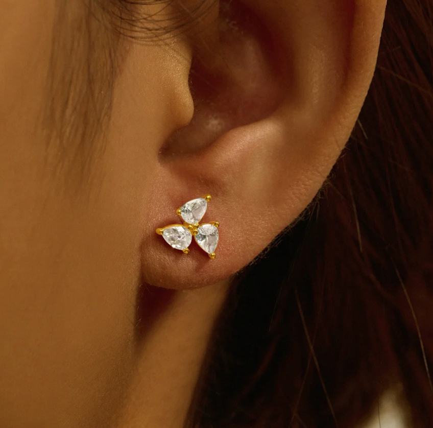 Triple Pears Flower Stud