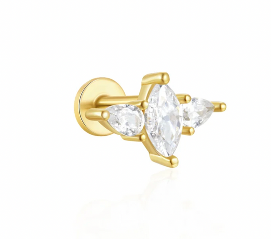 Marquise Double Pear Spike Stud