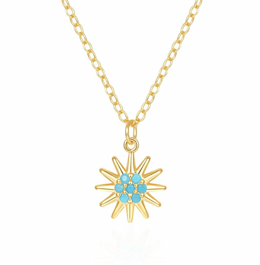 Turquoise Sunflower Necklace