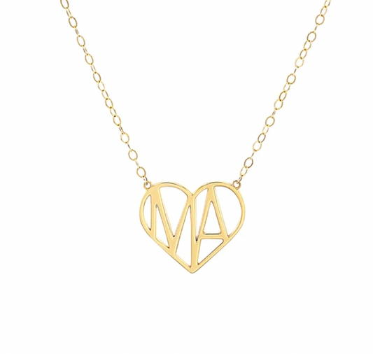 MA Heart Necklace