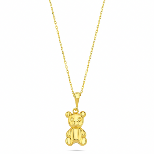 Gold Teddy Bear Necklace