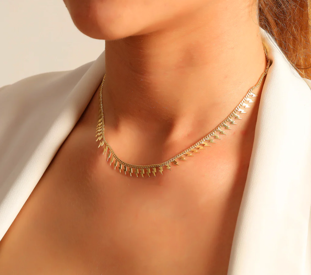 Multi Lightning Curb Chain Necklace