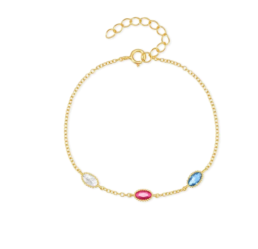 Triple Colorful Oval Bracelet