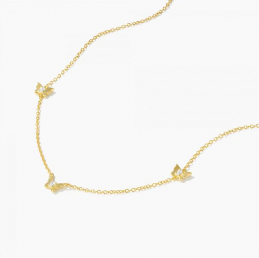Mini Trio Golden Butterflies Necklace