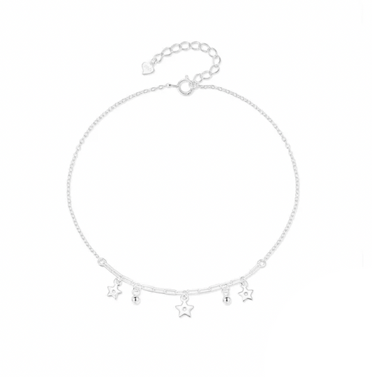 Dangling Stars Charms Paperclip Anklet