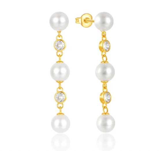 Pearls &Crystals Tassel Earring