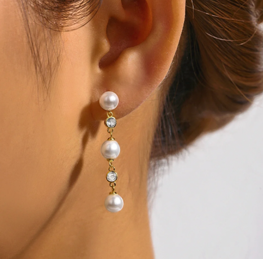 Pearls &Crystals Tassel Earring