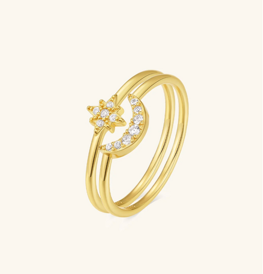 Moon Star Double Ring