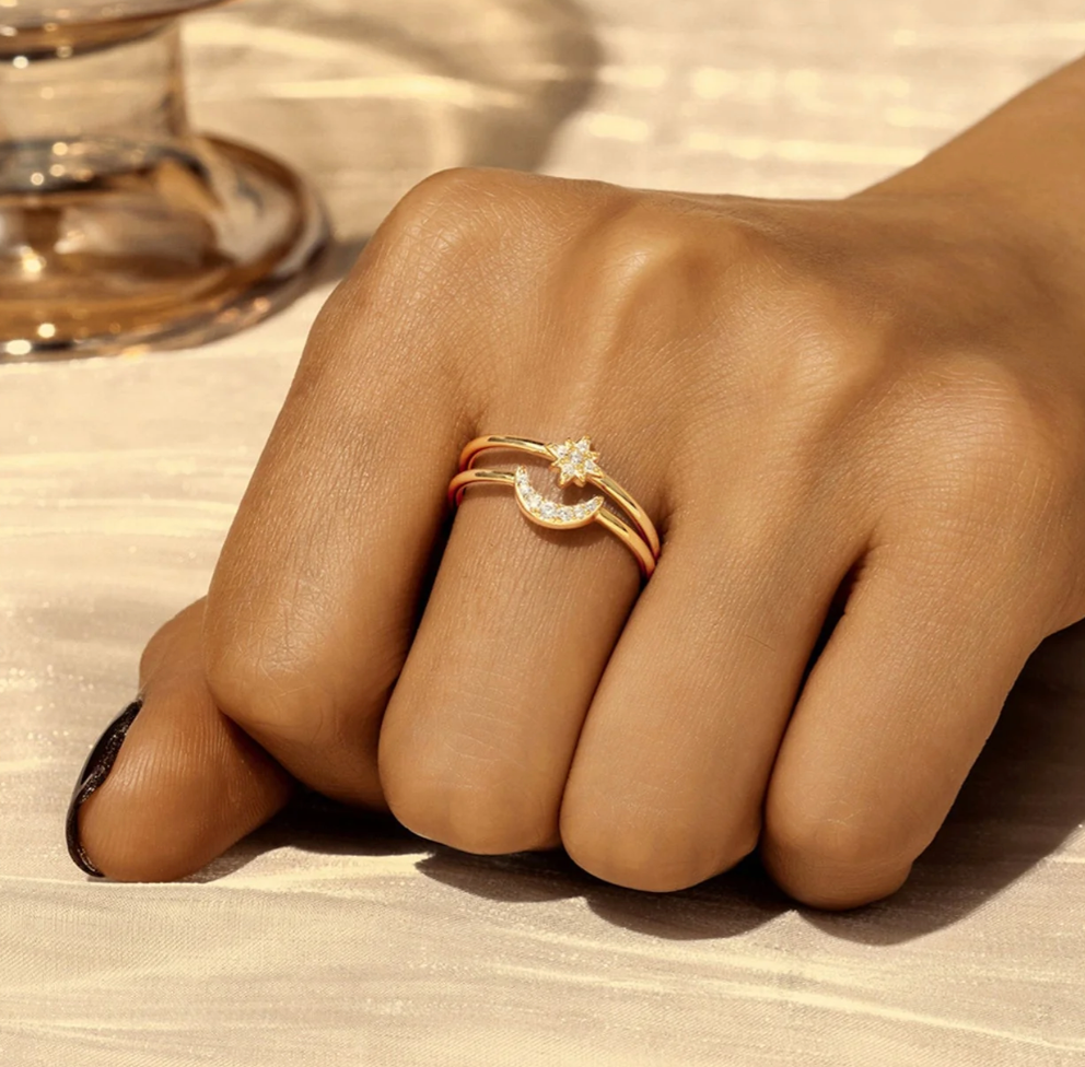 Moon Star Double Ring