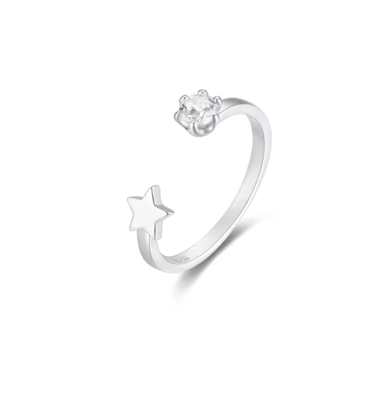 Star & Circle Open Ring