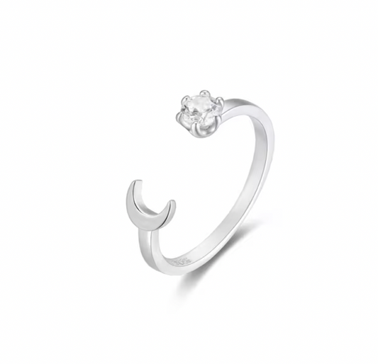 Moon & Circle Open Ring