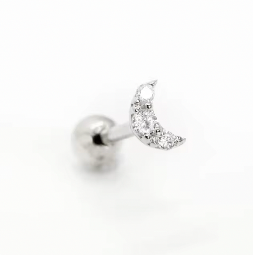 Pavé Moon Stud