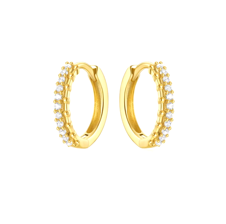 Circle Stone Hoops