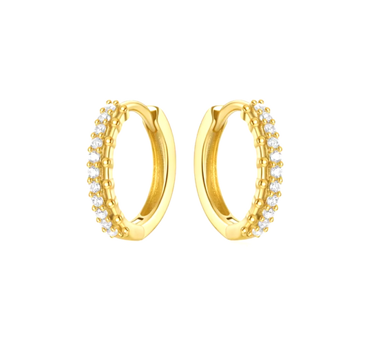 Circle Stone Hoops