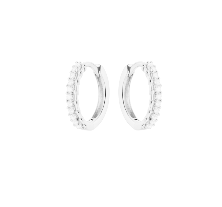 Circle Stone Hoops