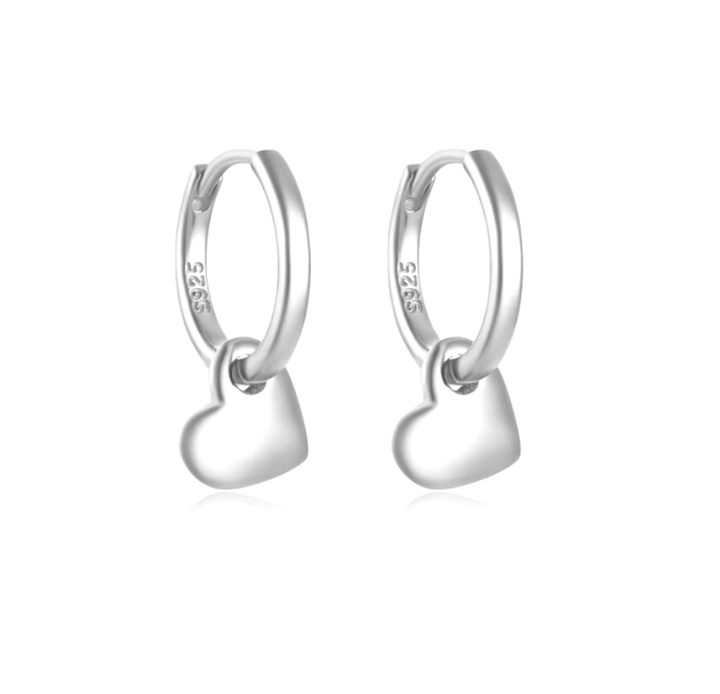 Dangling Bold Heart Hoops