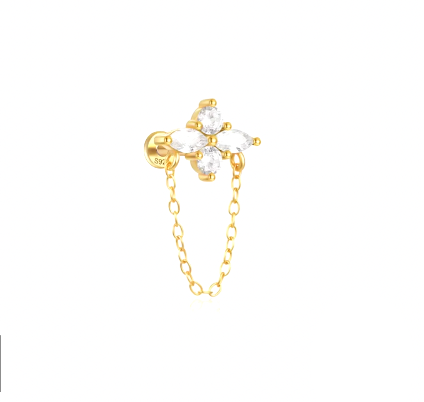 Flower Chained Stud