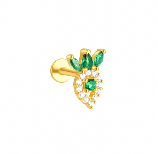 Emerald Crown Teardrop Stud