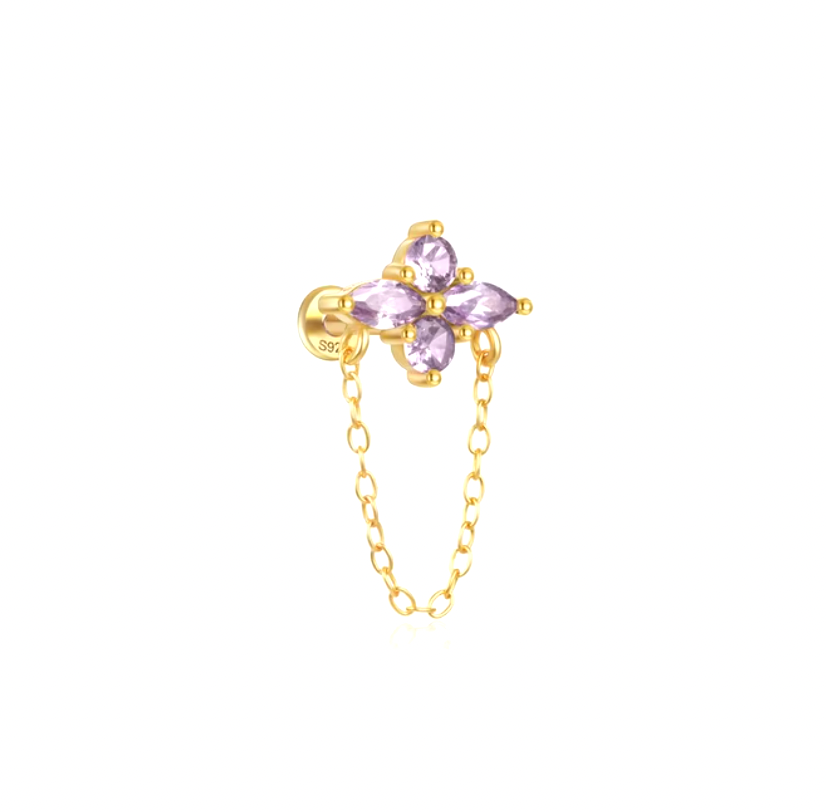 Flower Chained Stud