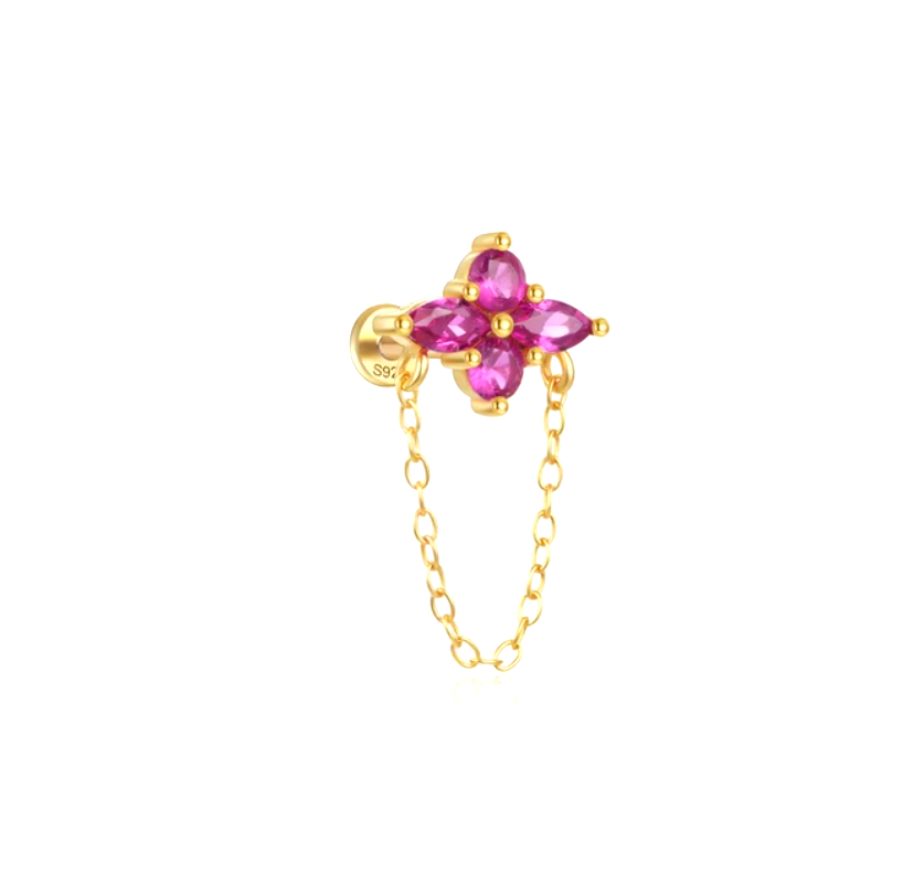 Flower Chained Stud