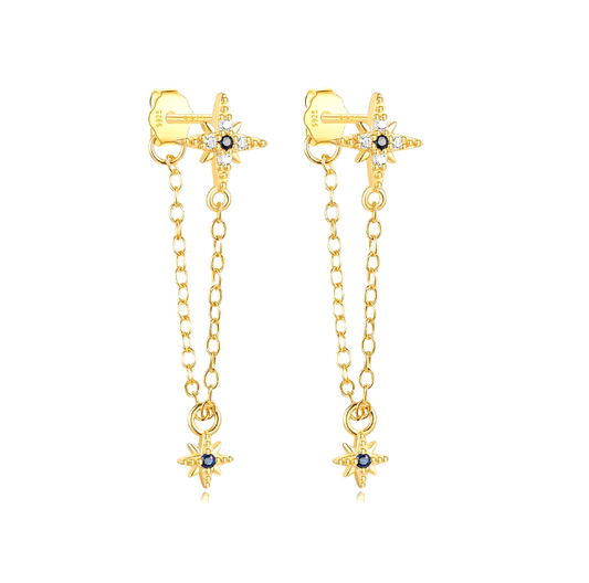 Double North Star Tassel Earring