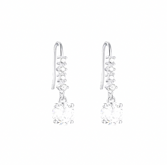 Dangling Circles Crystal Circle Hook Earring