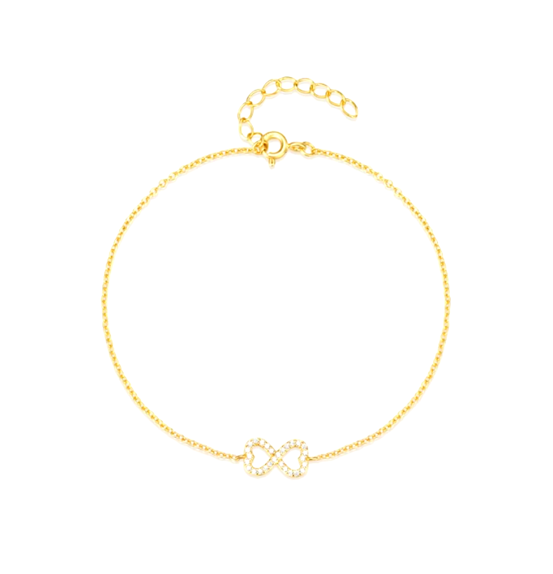 Double Heart Infinity Bracelet