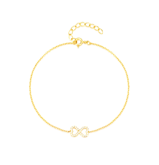 Double Heart Infinity Bracelet