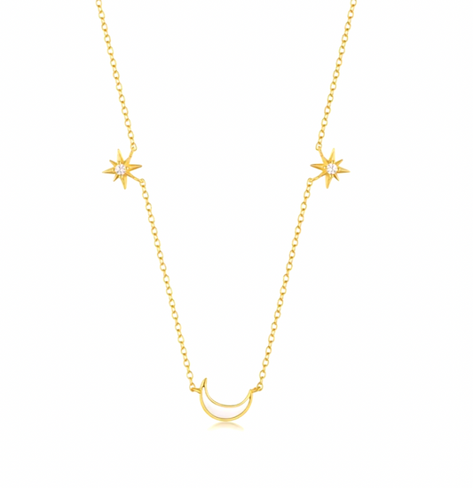 Hollow Moon North Stars Necklace