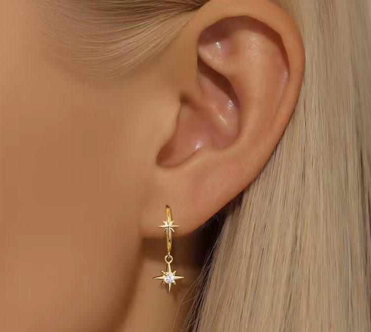 North Stars Dangling Hoops