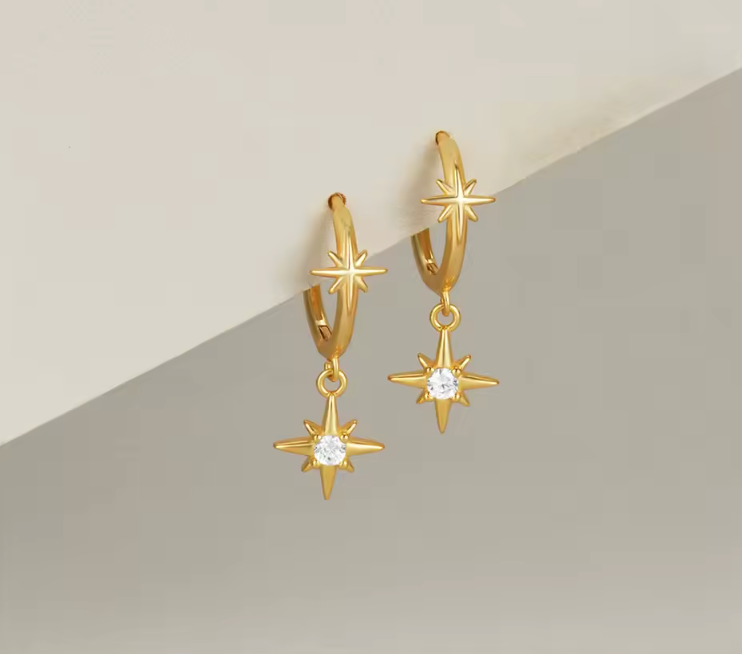 North Stars Dangling Hoops