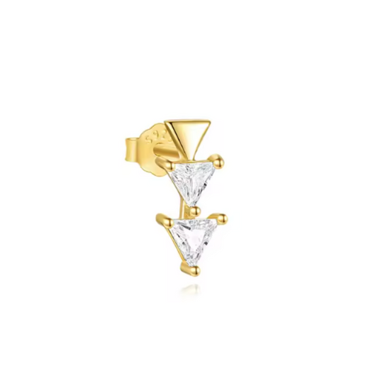 Triple Triangles Stud Earring
