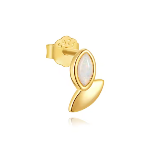 Gold & Opal Marquise Stud Earring