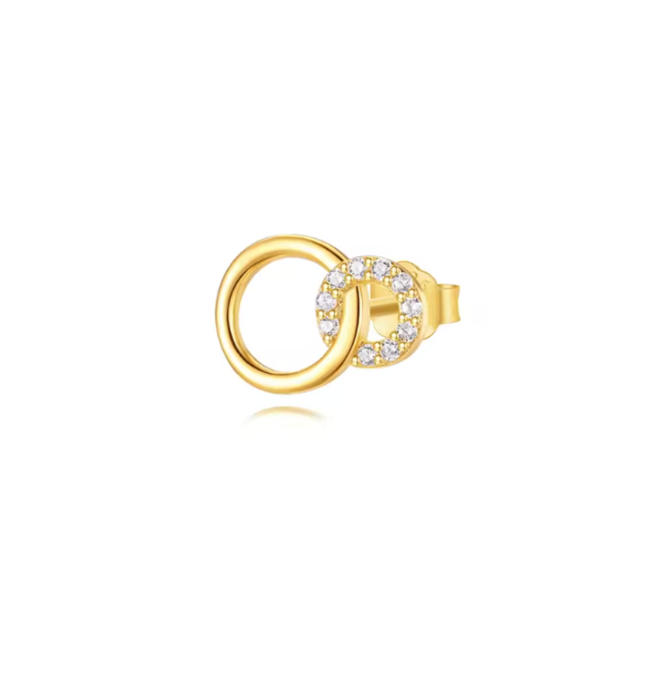 Double Hollow Circles Stud Earring