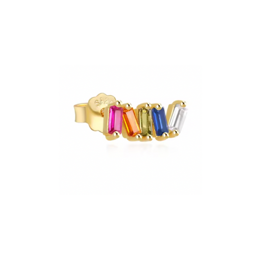 Colourful Baguettes Stud Earring
