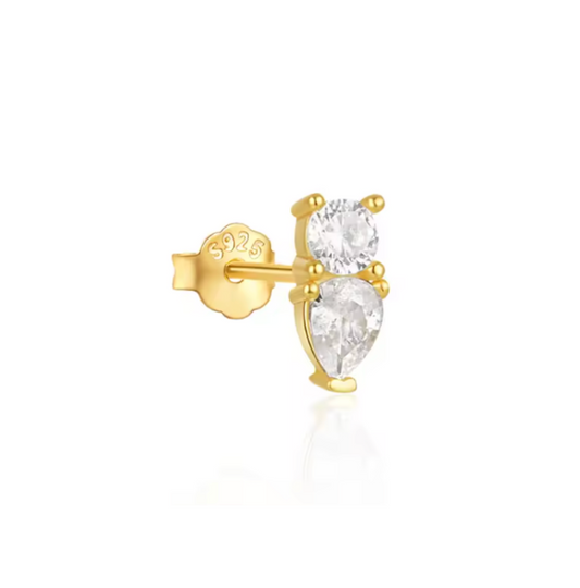 Circle Pear Stud Earring
