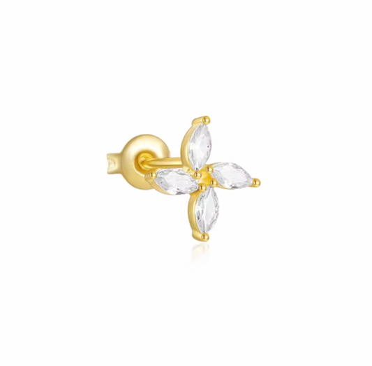 Long Four Petals Stud Earring