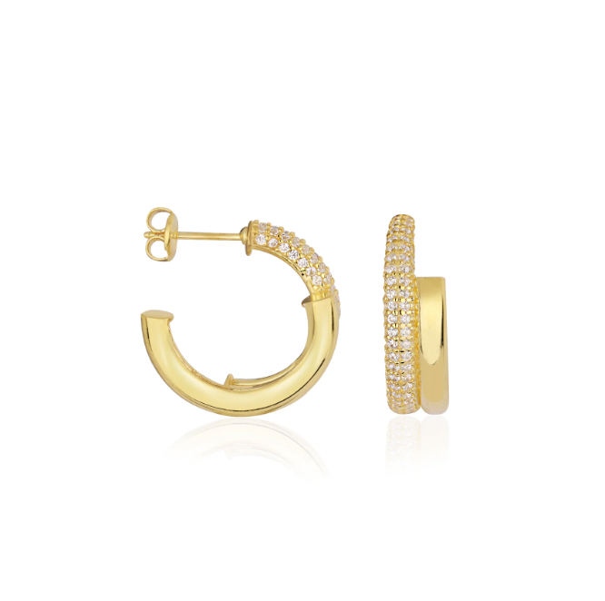 Pave Bold Illusion Hoops