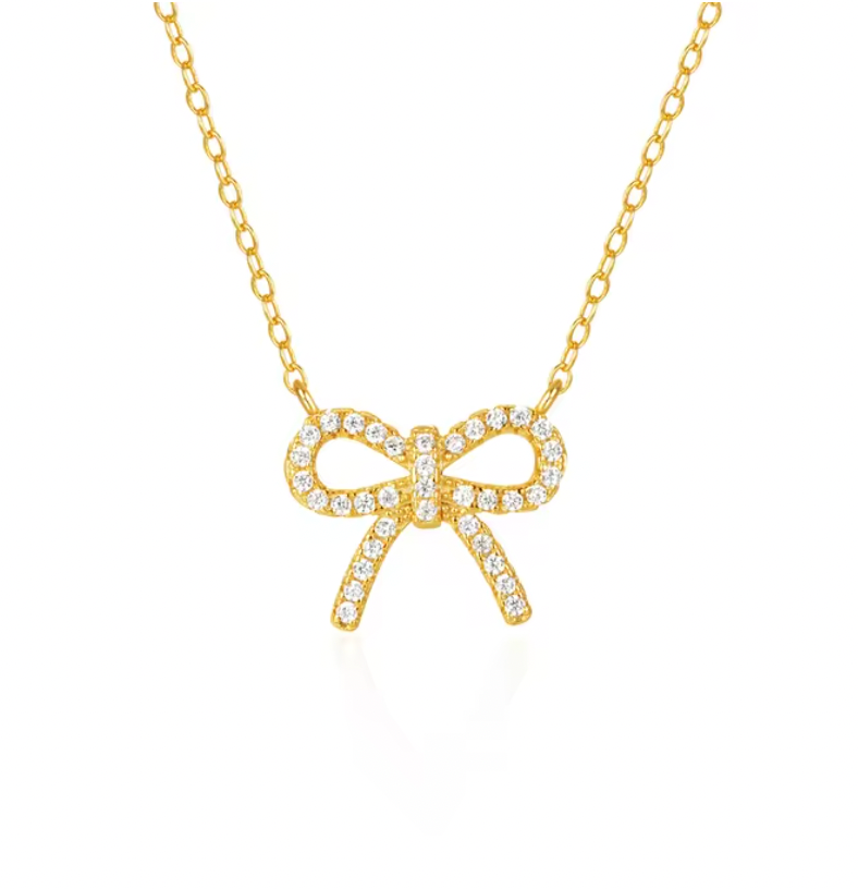 Pavé Bow Necklace