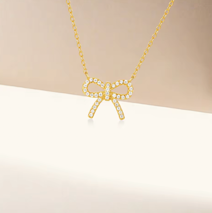 Pavé Bow Necklace