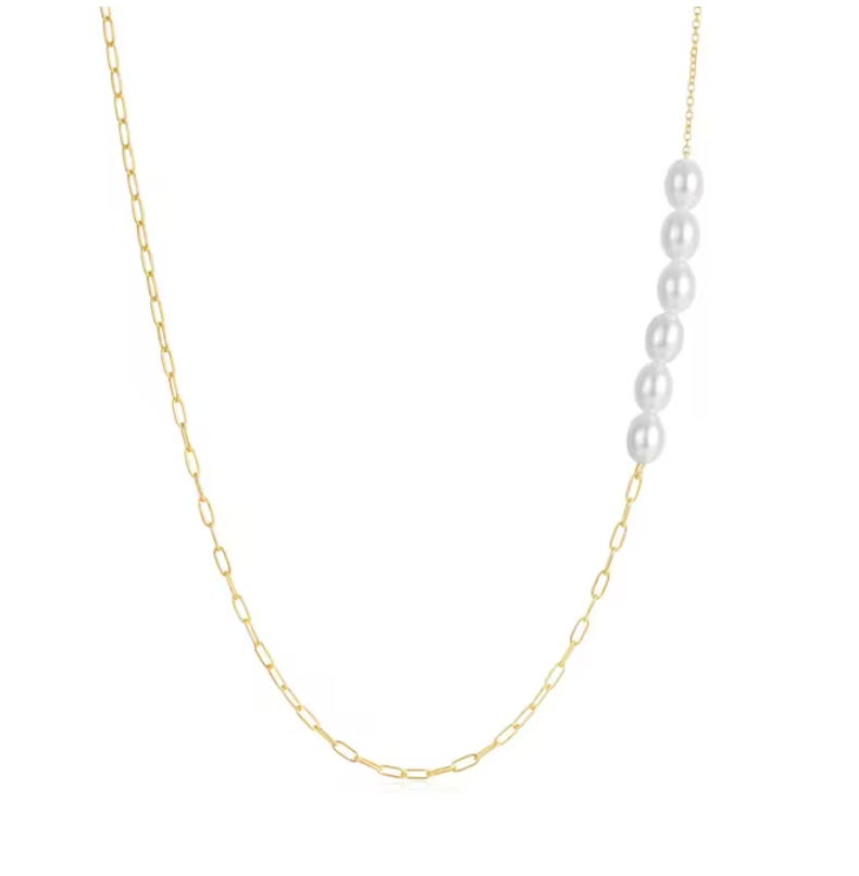 Multi Pearls Chain Necklace