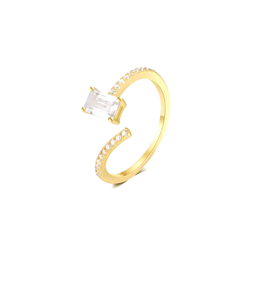 Pavé Curve Baguette Ring