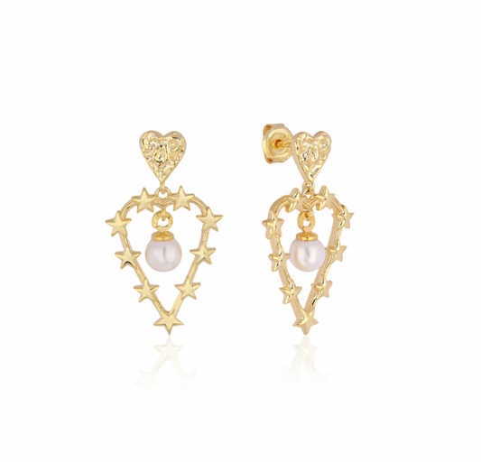 Pearl Love Drop Earrings